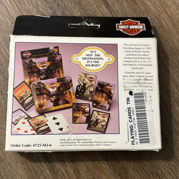 New 2002 Harley-Davidson Cycles collectible Tin & playing cards 2 Decks - Picture 5 of 5